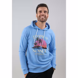 Sweat homme en coton à capuche TROPICAL