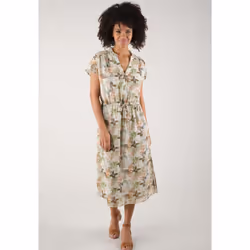 Robe longue en polychiffon NAHEMA