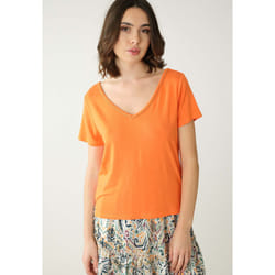 T-shirt col en V avec liseré brillant CASA