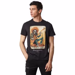 tshirt col rond avec imprimé carte avec rockeur et tête de mort CARD