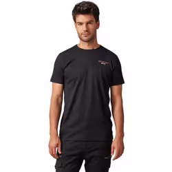 tshirt col rond avec lettrage imprimé sur la poitrine et tête de bulldog aviateur dans le dos BULLDOG