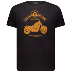 T-shirt col rond avec imprimé sur le devant de moto et lettrage PARK
