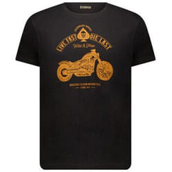 T-shirt col rond avec imprimé sur le devant de moto et lettrage PARK
