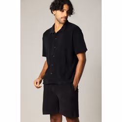 Chemise loose en éponge à manches courtes avec col cubain CREEKSON