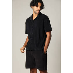 Chemise loose en éponge à manches courtes avec col cubain CREEKSON