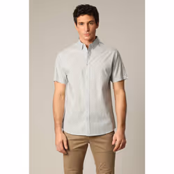Chemise en coton à manches courtes avec motif géométrique DENVER
