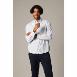 Chemise en coton à manches longues avec rayures horizontales WATAKI