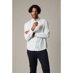 Chemise en coton à manches longues avec rayures horizontales WATAKI