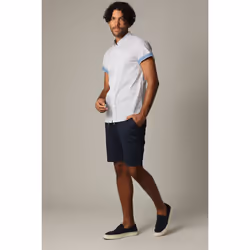 Chemise en popeline à manches courtes avec motif géométrique BOGY