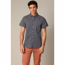 Chemise en popeline à manches courtes avec motif géométrique BOGY