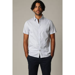 Chemise en popeline à manches courtes avec motif géométrique effet mosaïque DARRONI