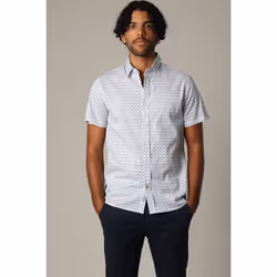 Chemise en popeline à manches courtes avec motif géométrique effet mosaïque DARRONI
