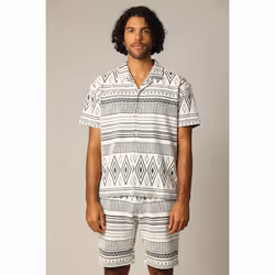 Chemise jacquard oversize en coton avec imprimés géométriques INDIANA