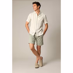 Chemise jacquard classique en coton à rayures avec boutons CURRIES