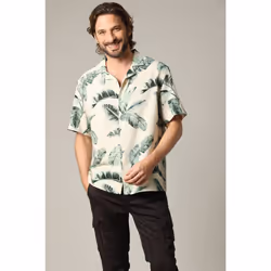 Chemise oversize en coton avec imprimé tropical BILOXI