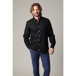 Chemise unie classique en lin avec manches longues et boutons SOLE