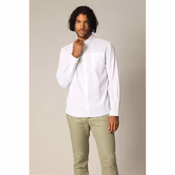 Chemise unie classique en lin avec manches longues et boutons SOLE
