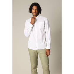 Chemise unie classique en lin avec manches longues et boutons SOLE
