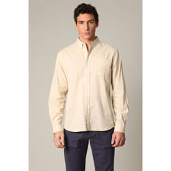Chemise unie classique en lin avec manches longues et boutons SOLE