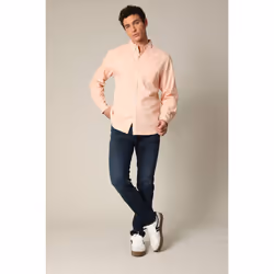 Chemise unie classique en lin avec manches longues et boutons SOLE