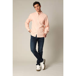 Chemise unie classique en lin avec manches longues et boutons SOLE