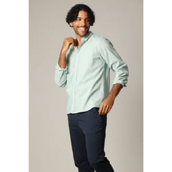 Chemise unie classique en lin avec manches longues et boutons SOLE