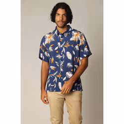 Chemise classique en viscose avec imprimé tropical coloré PEARL