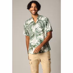 Chemise oversize en viscose avec imprimé tropical BRAZOA