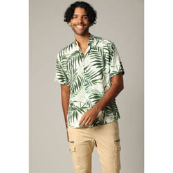 Chemise oversize en viscose avec imprimé tropical BRAZOA