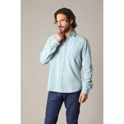 Chemise homme en coton chambray classique à manches longues MATCHY