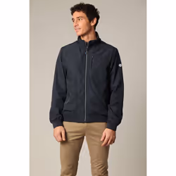 Blouson court en toile enduite noire avec col montant CASTLE