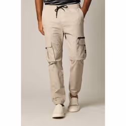Pantalon cargo en coton avec taille élastiquée et cordon MONROE