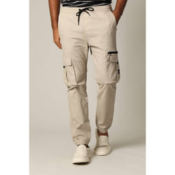 Pantalon cargo en coton avec taille élastiquée et cordon MONROE