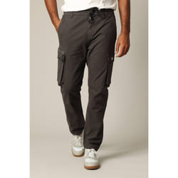 Pantalon cargo en micro twill avec taille élastiquée et braguette à fermeture à glissière AMADOR