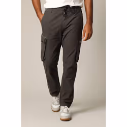 Pantalon cargo en micro twill avec taille élastiquée et braguette à fermeture à glissière AMADOR