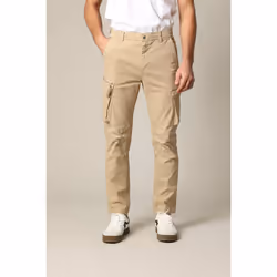 Pantalon cargo en micro twill avec taille élastiquée et braguette à fermeture à glissière AMADOR