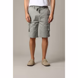 Short cargo en coton avec taille élastiquée et cordon BASIMI