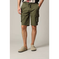 Short cargo en coton avec taille élastiquée et cordon BASIMI