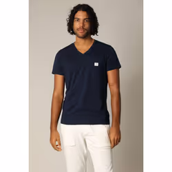 Tee-shirt à col V avec poche estampillée sur le devant VASITO