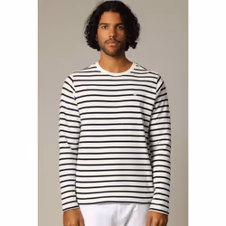 T-shirt en coton à manches longues style marinière DUSTIN