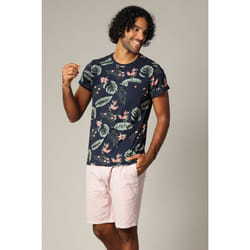 T-shirt tropical en jersey de coton à manches courtes NUBIE