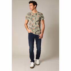 T-shirt tropical en jersey de coton à manches courtes NUBIE