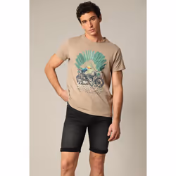 T-shirt classique en jersey de coton avec imprimé AVENTURA