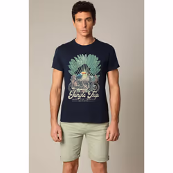 T-shirt classique en jersey de coton avec imprimé AVENTURA