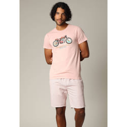 T-shirt classique en jersey de coton avec imprimé moto GASOLINE