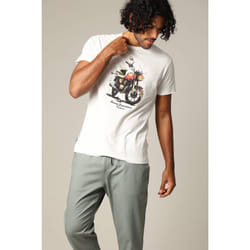T-shirt classique en jersey de coton avec imprimé moto KINAN