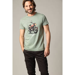 T-shirt classique en jersey de coton avec imprimé moto KINAN