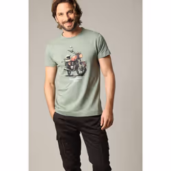 T-shirt classique en jersey de coton avec imprimé moto KINAN