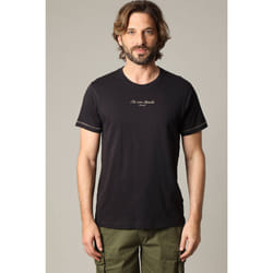 T-shirt en coton à manches courtes avec TEXTE ET GRAPHS BOHO