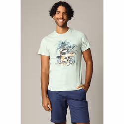 T-shirt en coton à manches courtes avec graphisme sur le devant CAIMAN